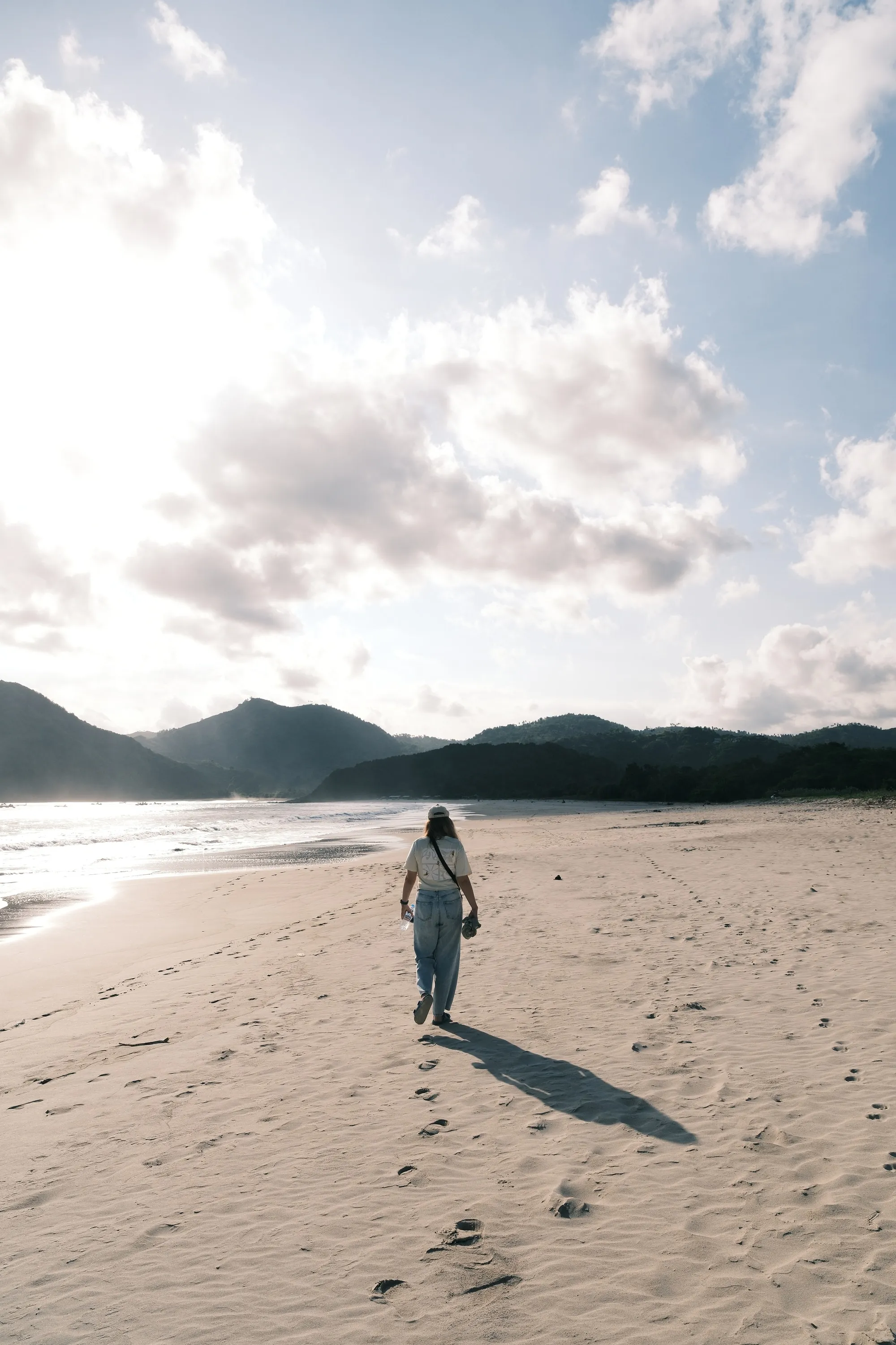 Long walk on a beautiful beach